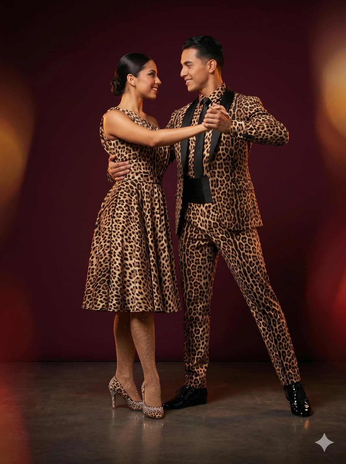 Pareja con look de animal print